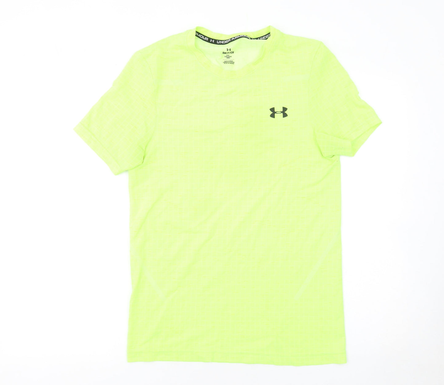 Under Armour Men's Yellow Short Sleeve Fitted Sports T-Shirt Size S
