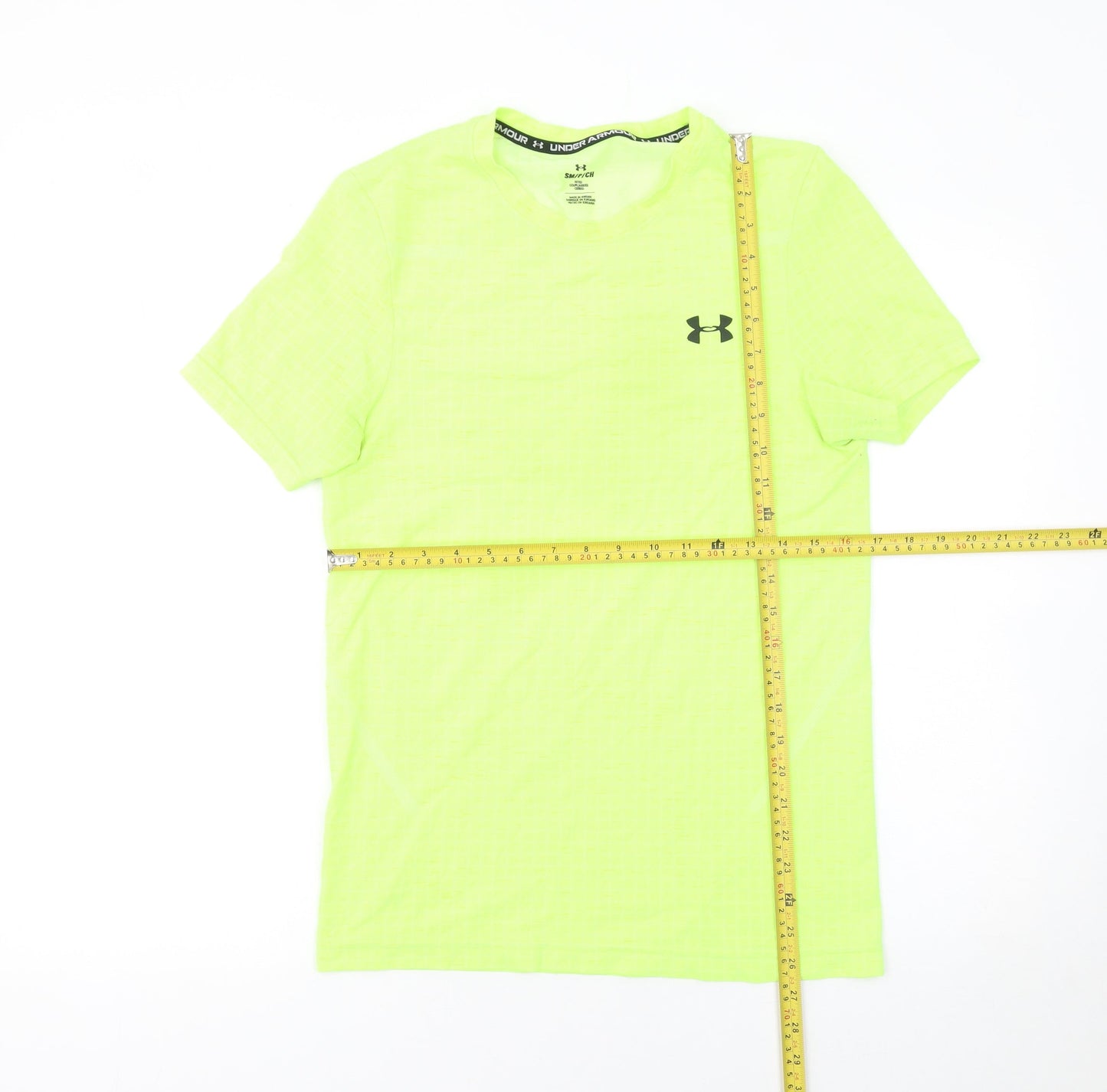 Under Armour Men's Yellow Short Sleeve Fitted Sports T-Shirt Size S