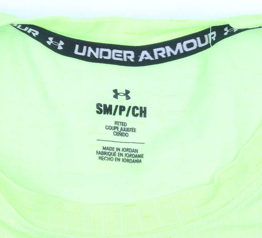 Under Armour Men's Yellow Short Sleeve Fitted Sports T-Shirt Size S