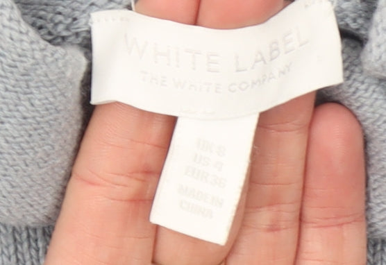 The White Company Women Blue Roll Neck Zip Jumper Size 8