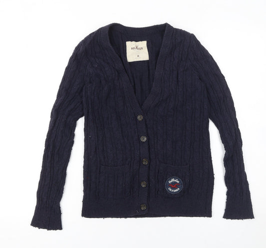 Hollister Women’s Navy Blue Cable Knit Cardigan M
