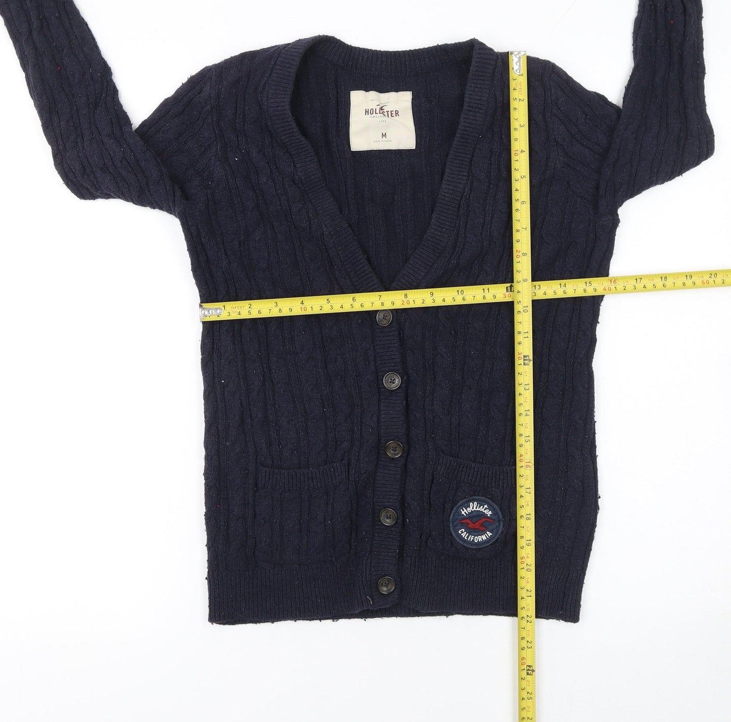 Hollister Women’s Navy Blue Cable Knit Cardigan M