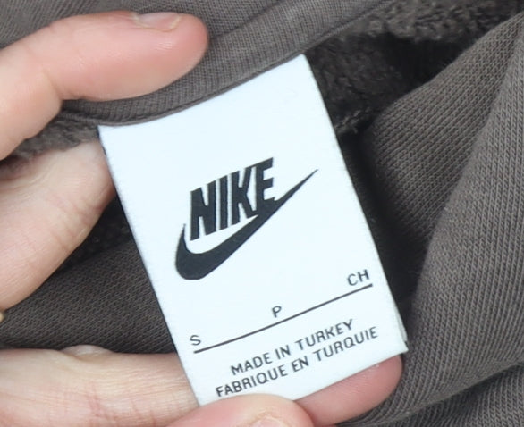 Nike Men's Brown Pullover Hoodie Small Regular Fit Fleece Sweatshirt