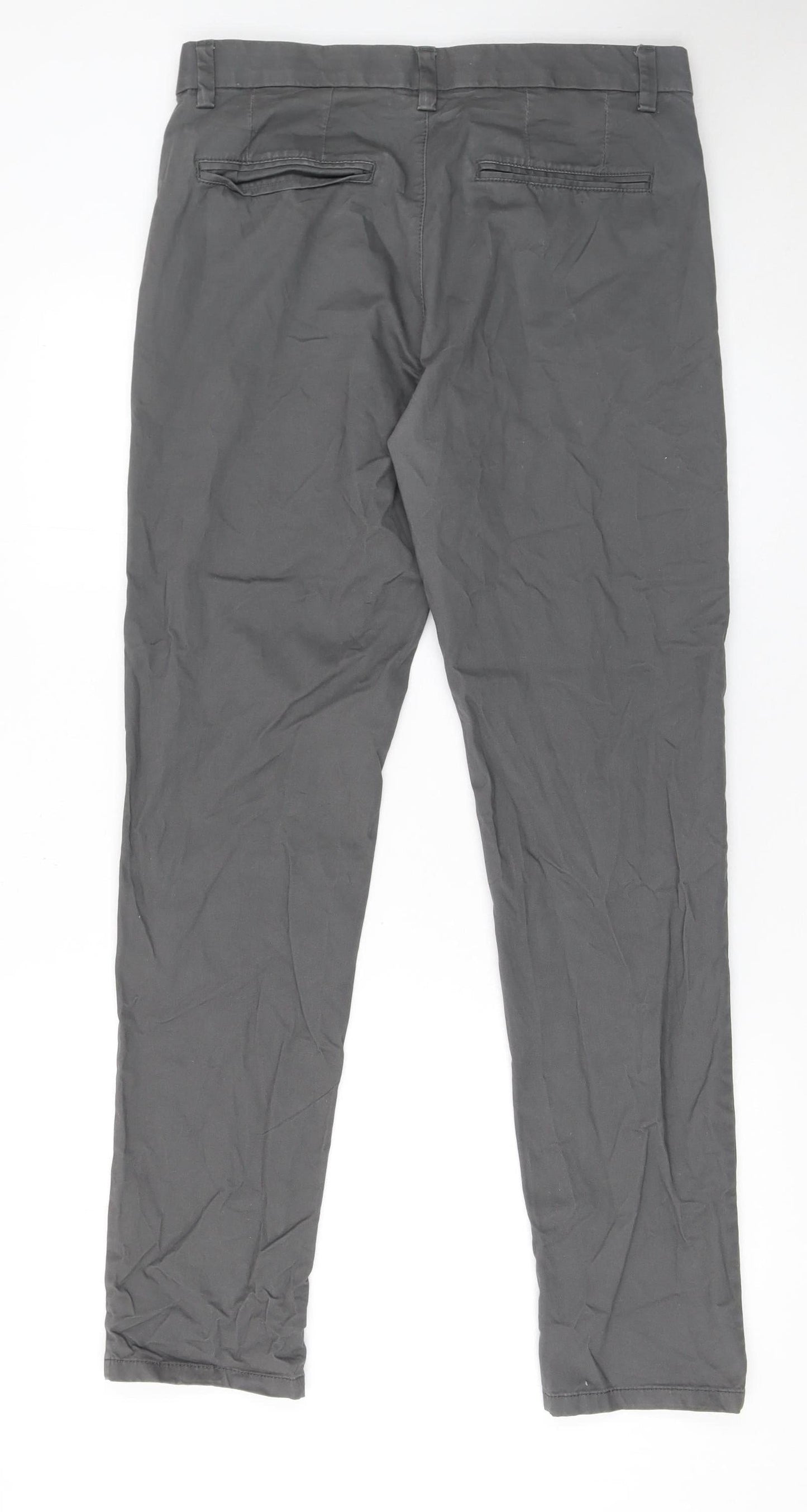 Primark Men's Grey Slim Fit Chino Trousers Size 30W 32L