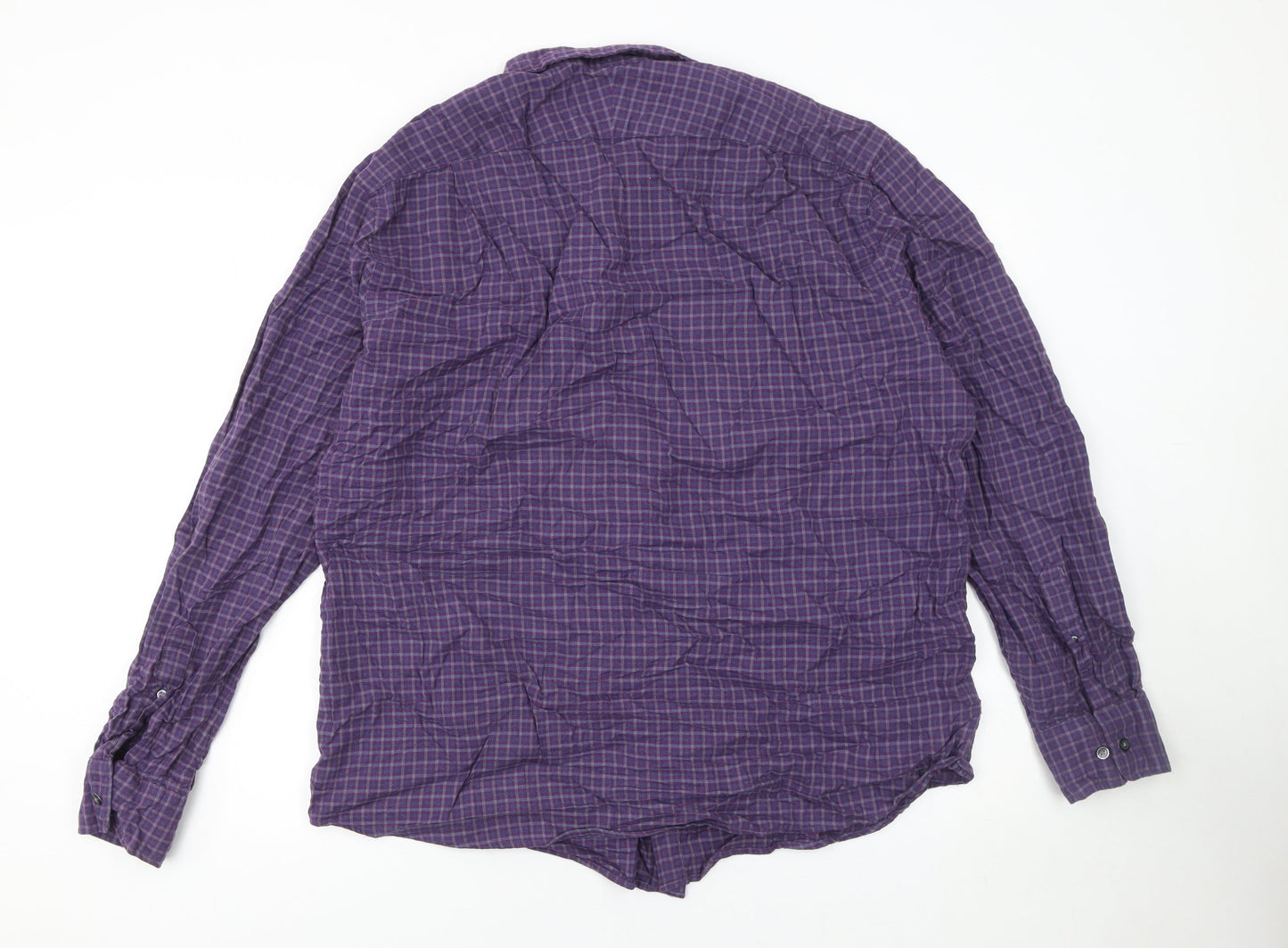 Charles Tyrwhitt Men's Purple Check Slim Fit 2XL Cotton Lyocell Shirt