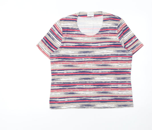 Eastex Women's Multicoloured Striped Short Sleeve Viscose T-Shirt Size 14