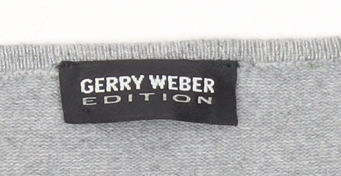 Gerry Weber Women’s Grey Rhinestone V-Neck Jumper Size 14
