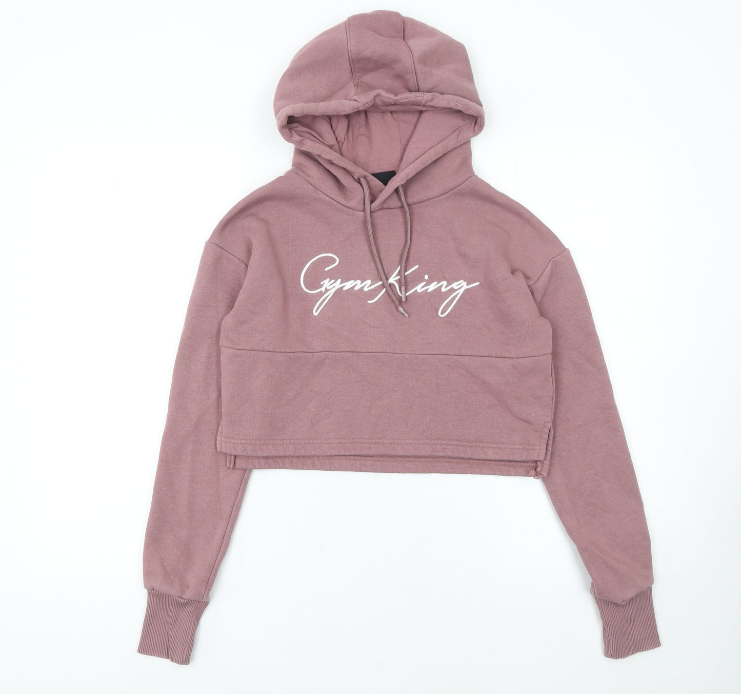 Gym King Womens Mauve Pink Cropped Hoodie Size 6 Cotton Blend