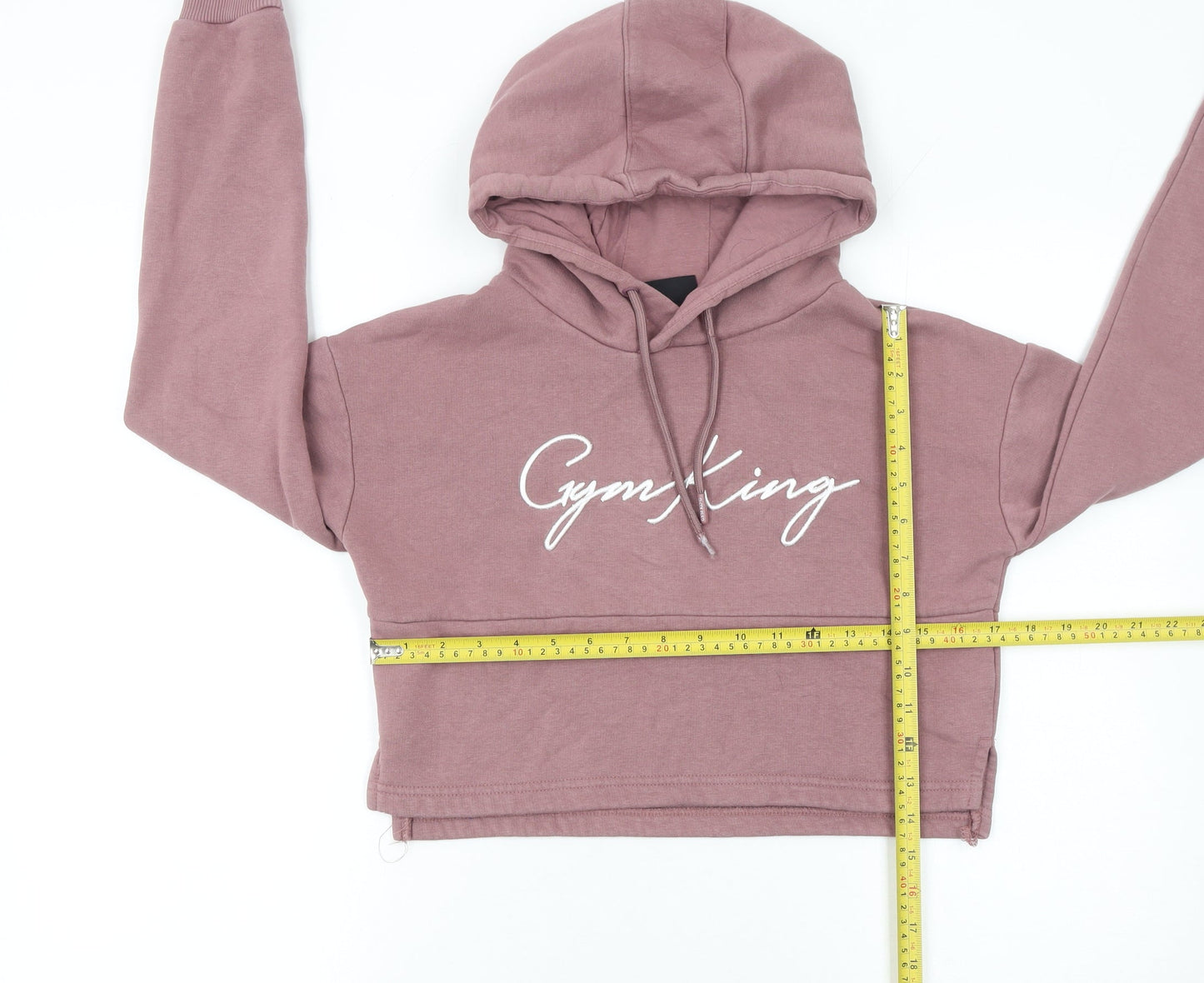 Gym King Womens Mauve Pink Cropped Hoodie Size 6 Cotton Blend