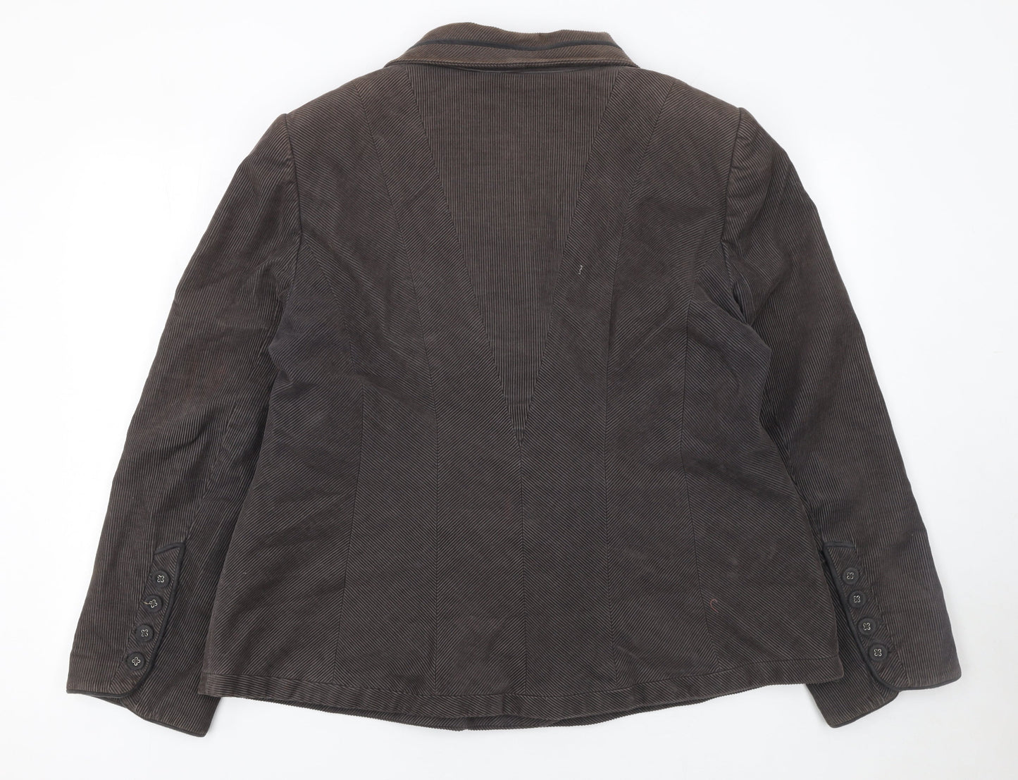 Con Amore Women Brown Corduroy Double-Breasted Jacket Size 20