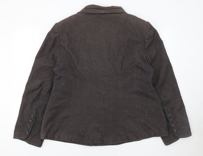 Con Amore Women Brown Corduroy Double-Breasted Jacket Size 20