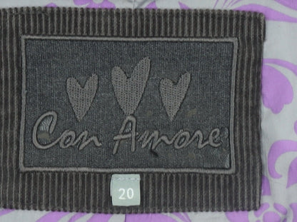 Con Amore Women Brown Corduroy Double-Breasted Jacket Size 20