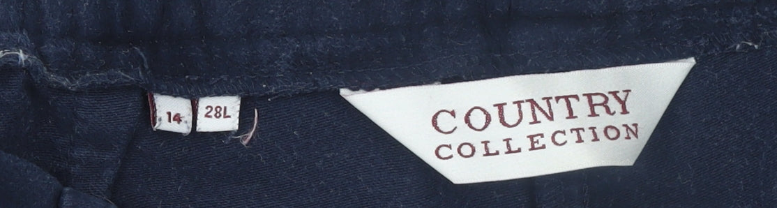 Country Collection Women Blue Cotton Corduroy Trousers Size 14