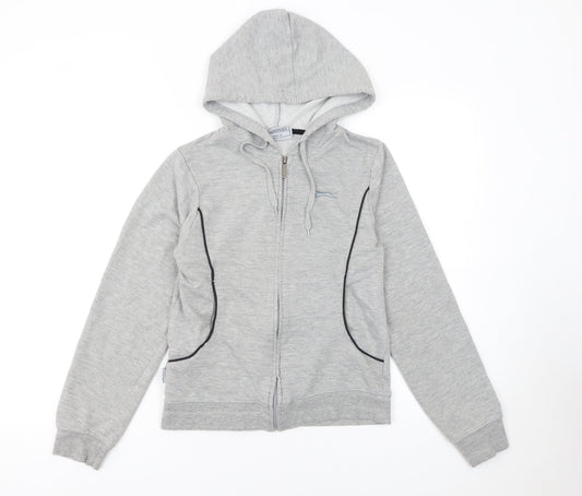 Slazenger Women Grey Size 10 Full Zip Hoodie Lightweight Casual