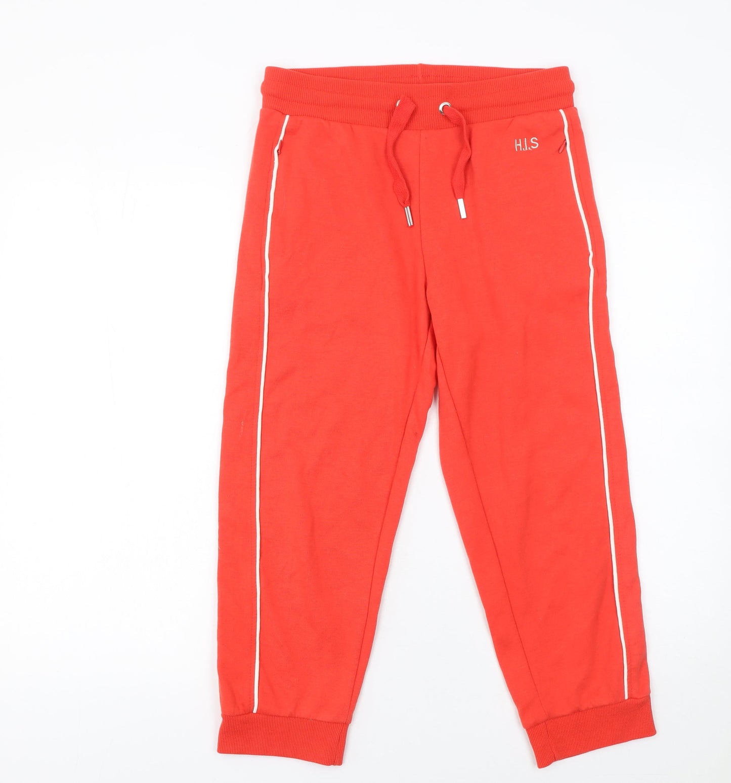 H.I.S Womens Red Jogger Trousers Size 10/12 Cotton Blend Casual