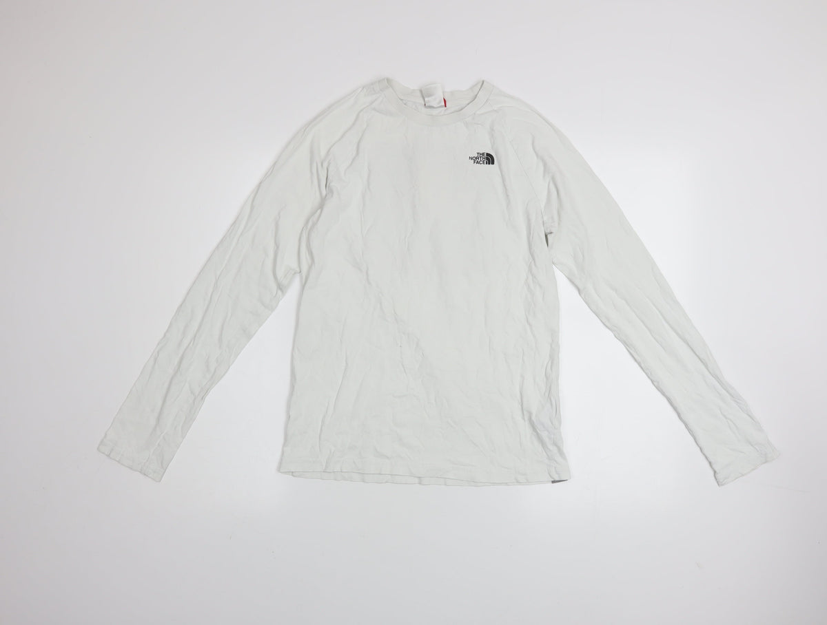 The North Face Boys White XL Long Sleeve Logo T-Shirt 100% Cotton