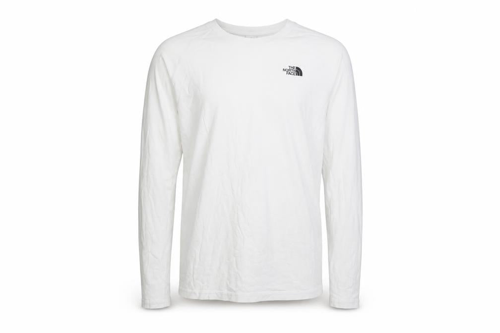 The North Face Boys White XL Long Sleeve Logo T-Shirt 100% Cotton
