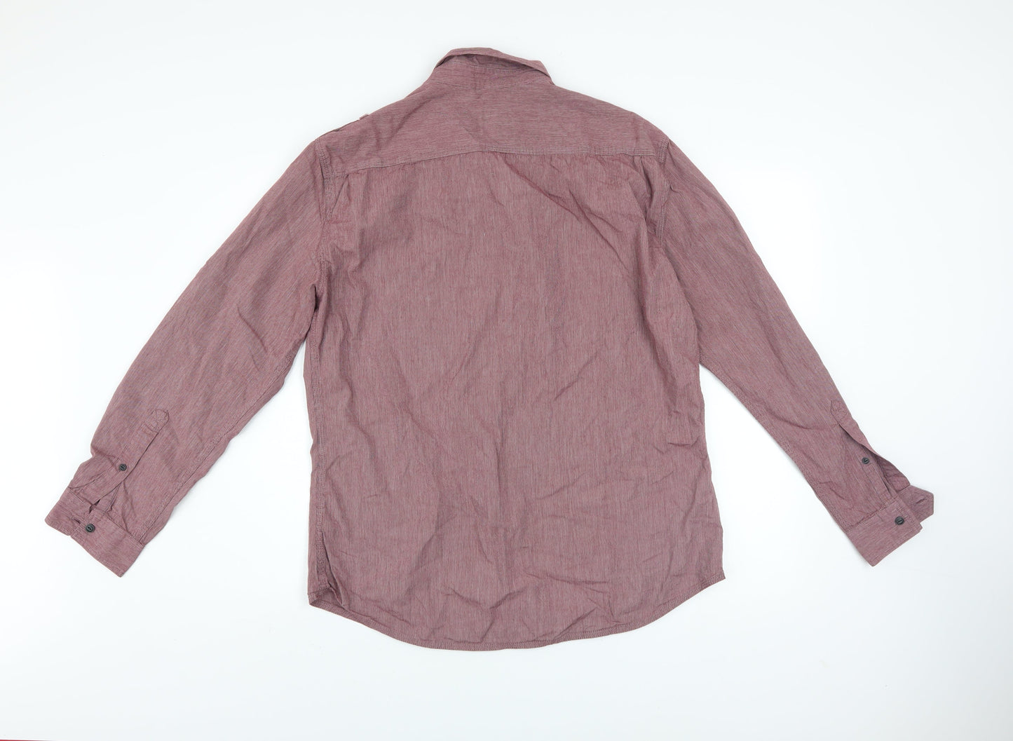 F.F.P. Factory Men’s Red Long Sleeve Cotton Button-Up Shirt L