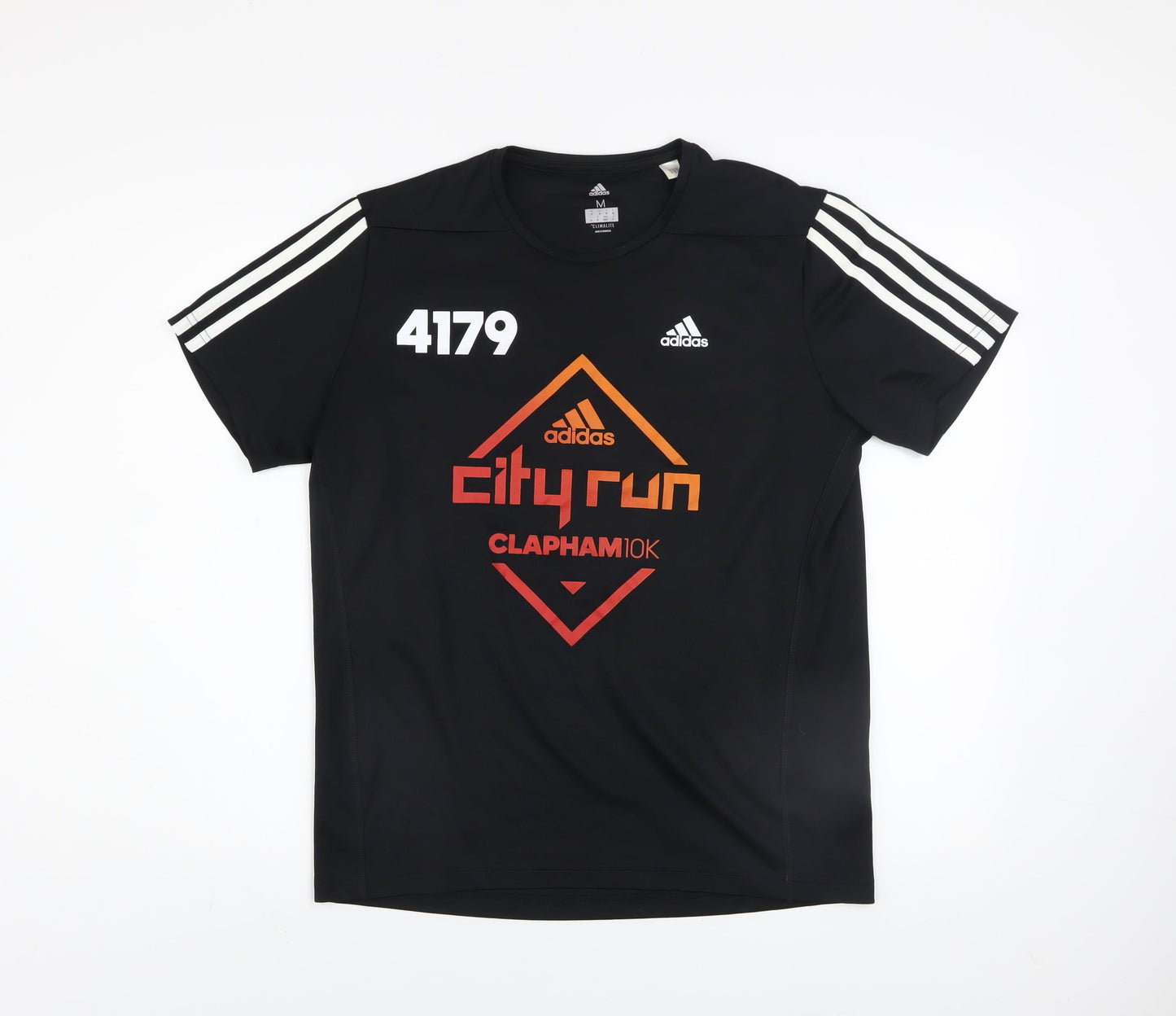 Adidas Men’s Black Clapham 10K City Run Short Sleeve T-Shirt M