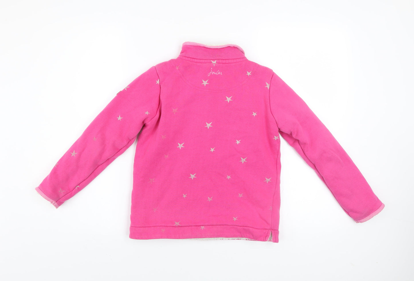 Joules Girls Pink Star 1/4 Zip Fleece Lined Jacket Age 10 Years