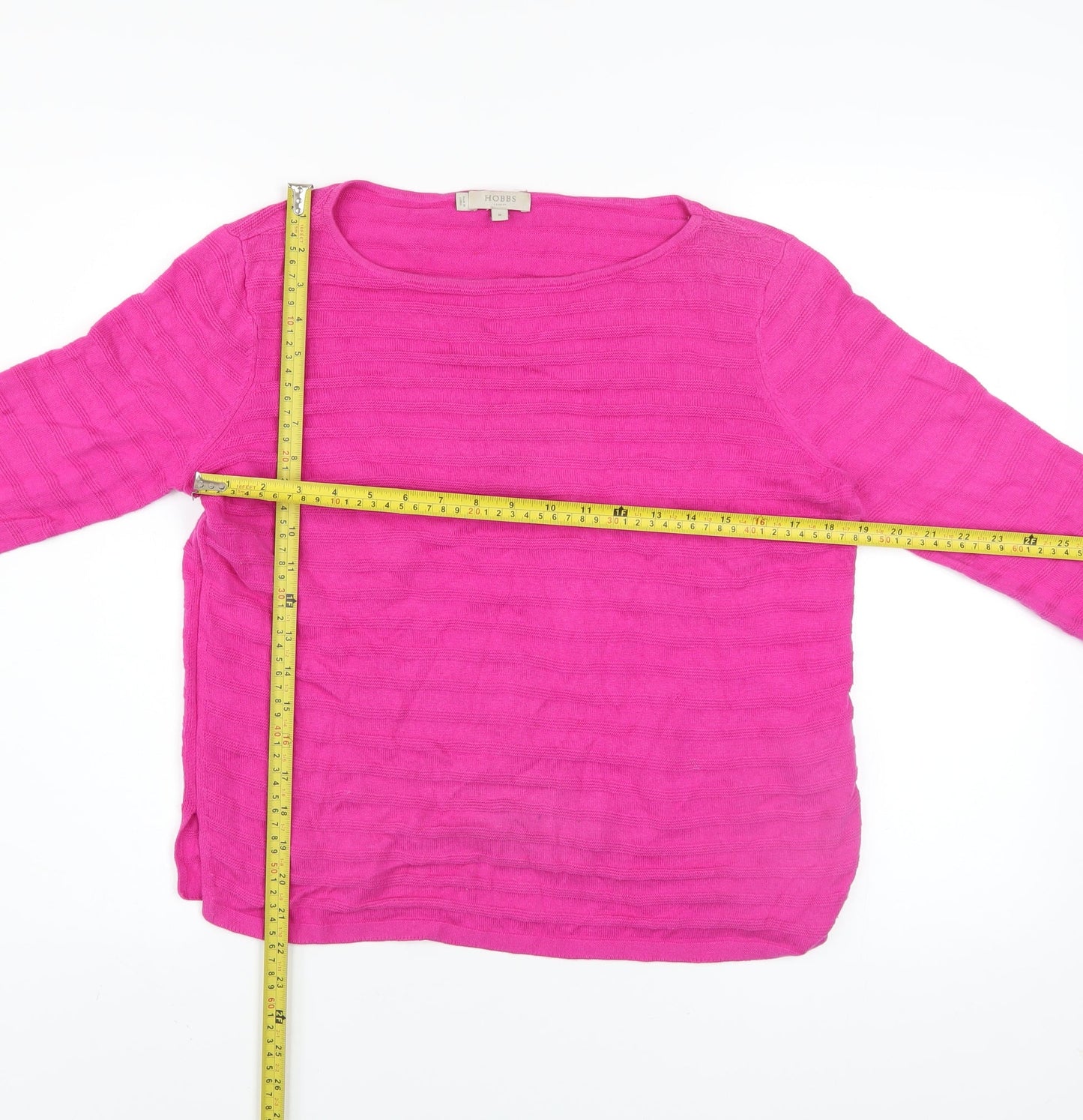 Hobbs Women’s Pink Cotton Knit Long Sleeve Pullover Jumper M