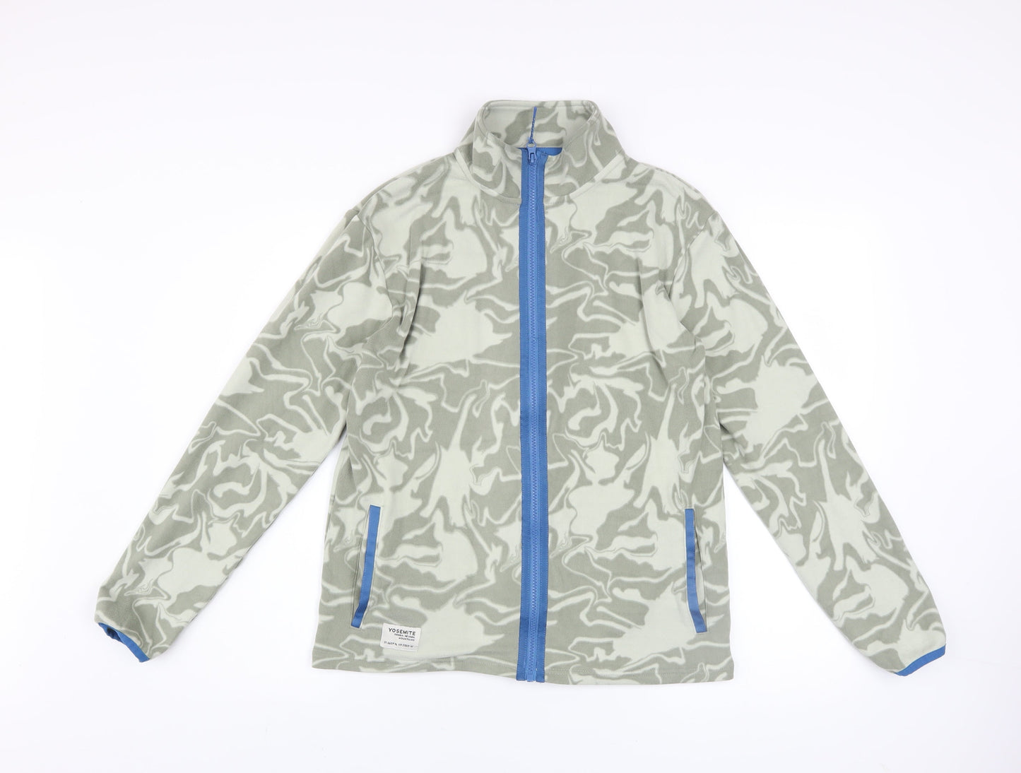 Dunnes Stores Men's Green Camouflage Fleece Zip Jacket Size 34 Regular Fit