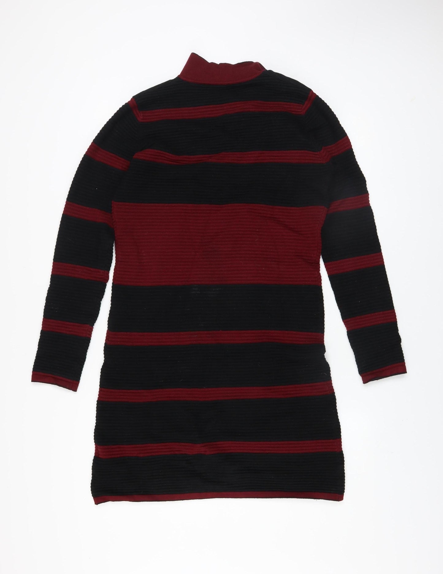 D&X Mode Women’s Black Red Striped Knit Bodycon Dress L/XL