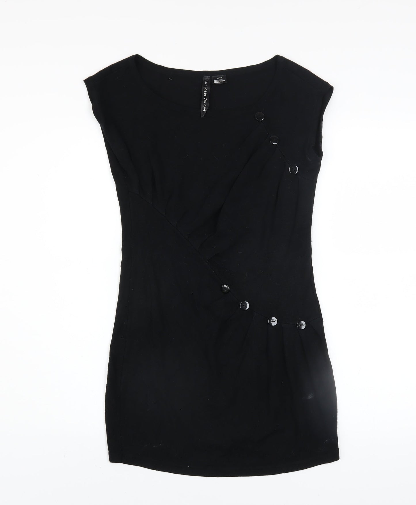 La Classe Couture Women's Black Sleeveless Bodycon Dress M