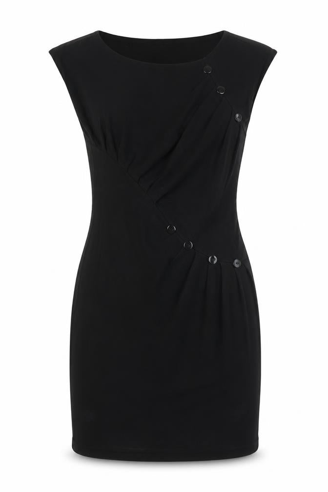 La Classe Couture Women's Black Sleeveless Bodycon Dress M