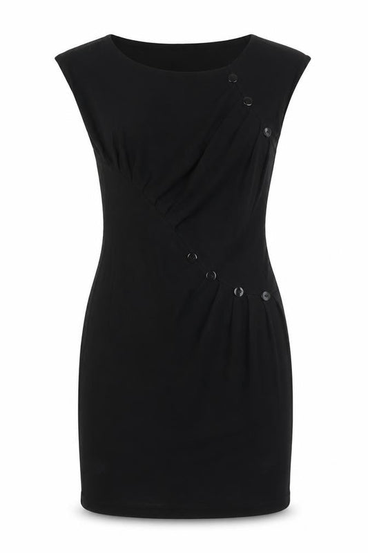 La Classe Couture Women's Black Sleeveless Bodycon Dress M