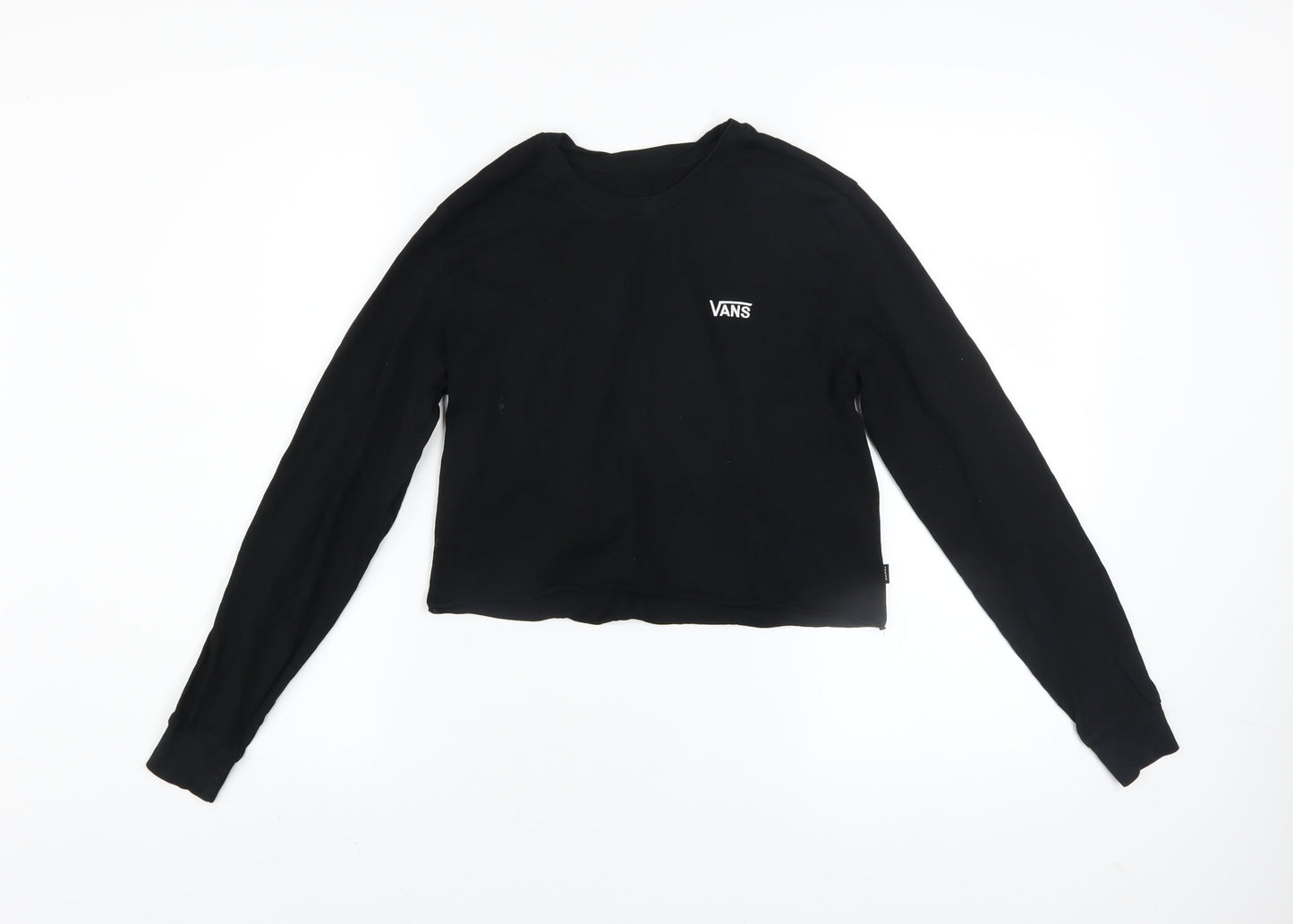 Vans Womens Black XS Cropped Long Sleeve T-Shirt