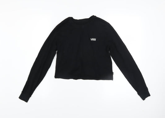 Vans Womens Black XS Cropped Long Sleeve T-Shirt