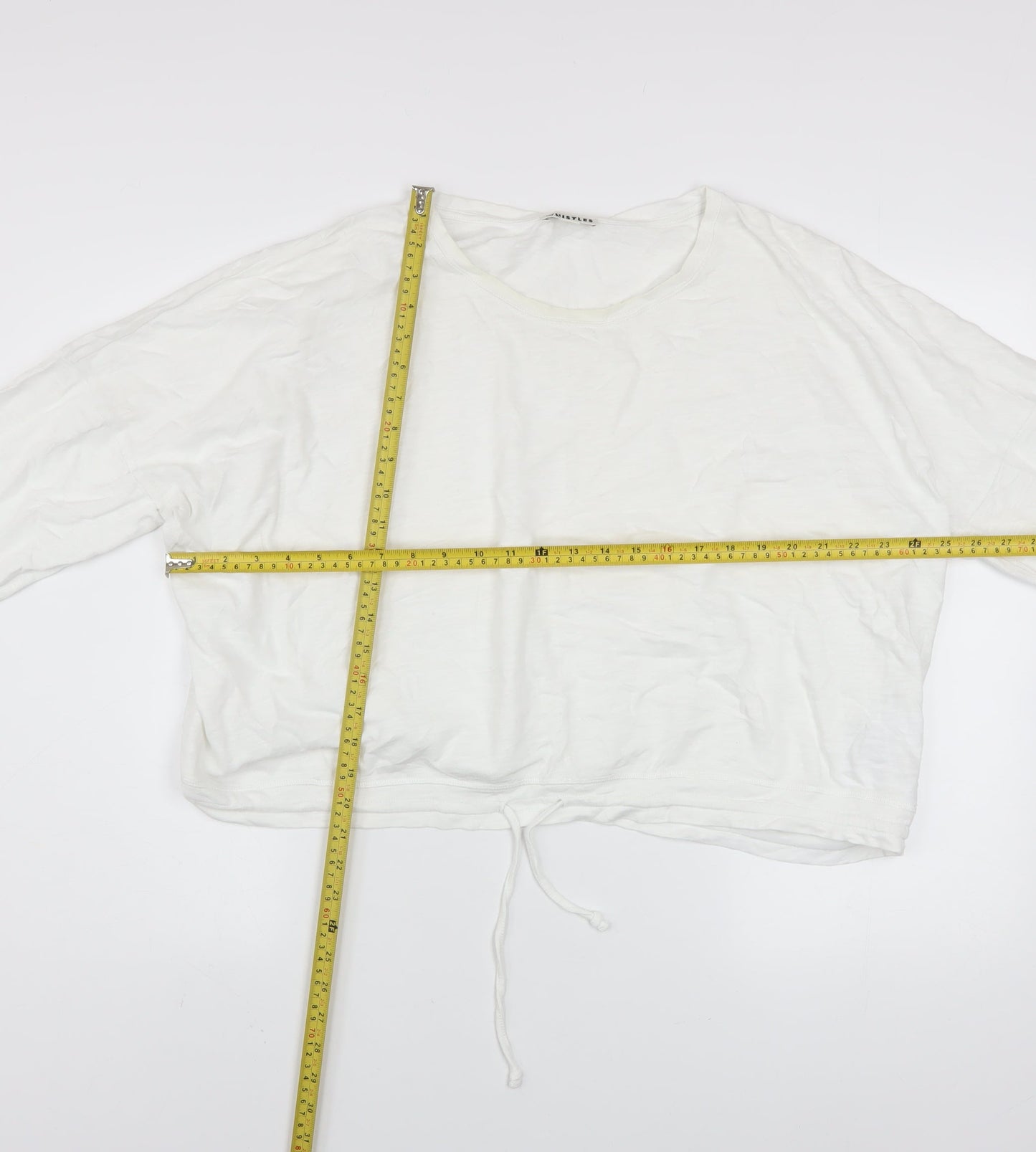 Whistles Women White Cotton Pullover Sweatshirt Size L