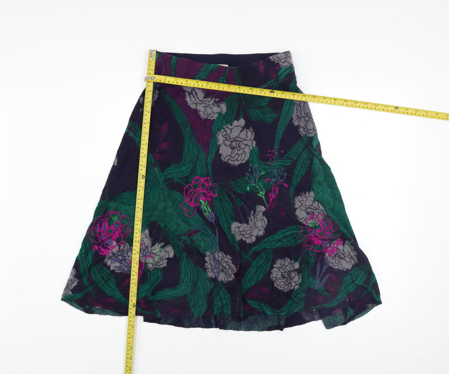 White Stuff Women’s Multicoloured Size 8 A-Line Floral Knit Skirt