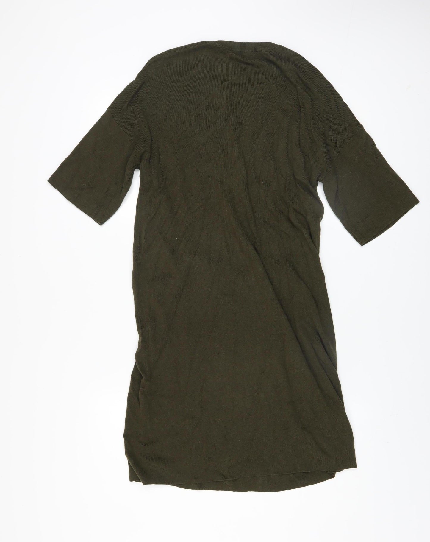 Whistles Women's Green Knit T-Shirt Dress Size M