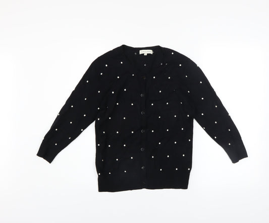 Austin Reed Women's Black Beaded V-Neck Cardigan Size M