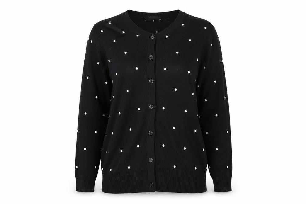 Austin Reed Women's Black Beaded V-Neck Cardigan Size M