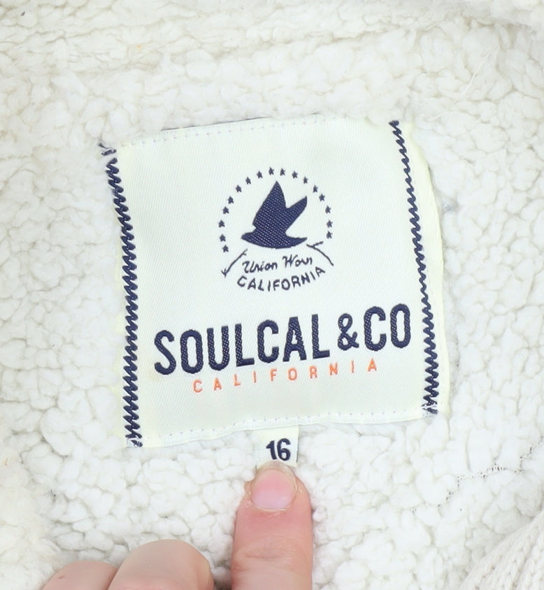SoulCal & Co Women's Multicoloured Nordic Knit Button Jacket Size 16