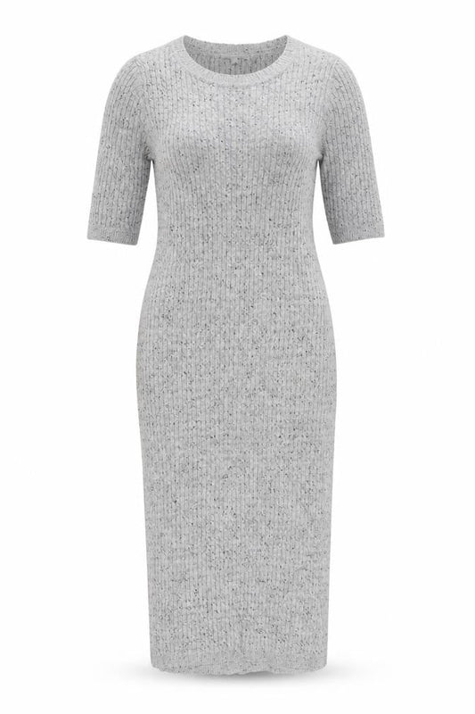 Next Women Grey Knit Midi Bodycon Dress Size 12