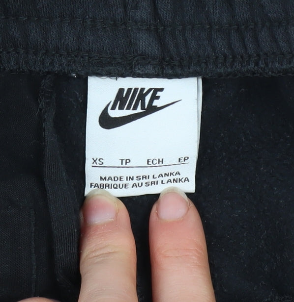 Nike Men's Black XS Jogger Fleece Trousers with Drawstring Waist