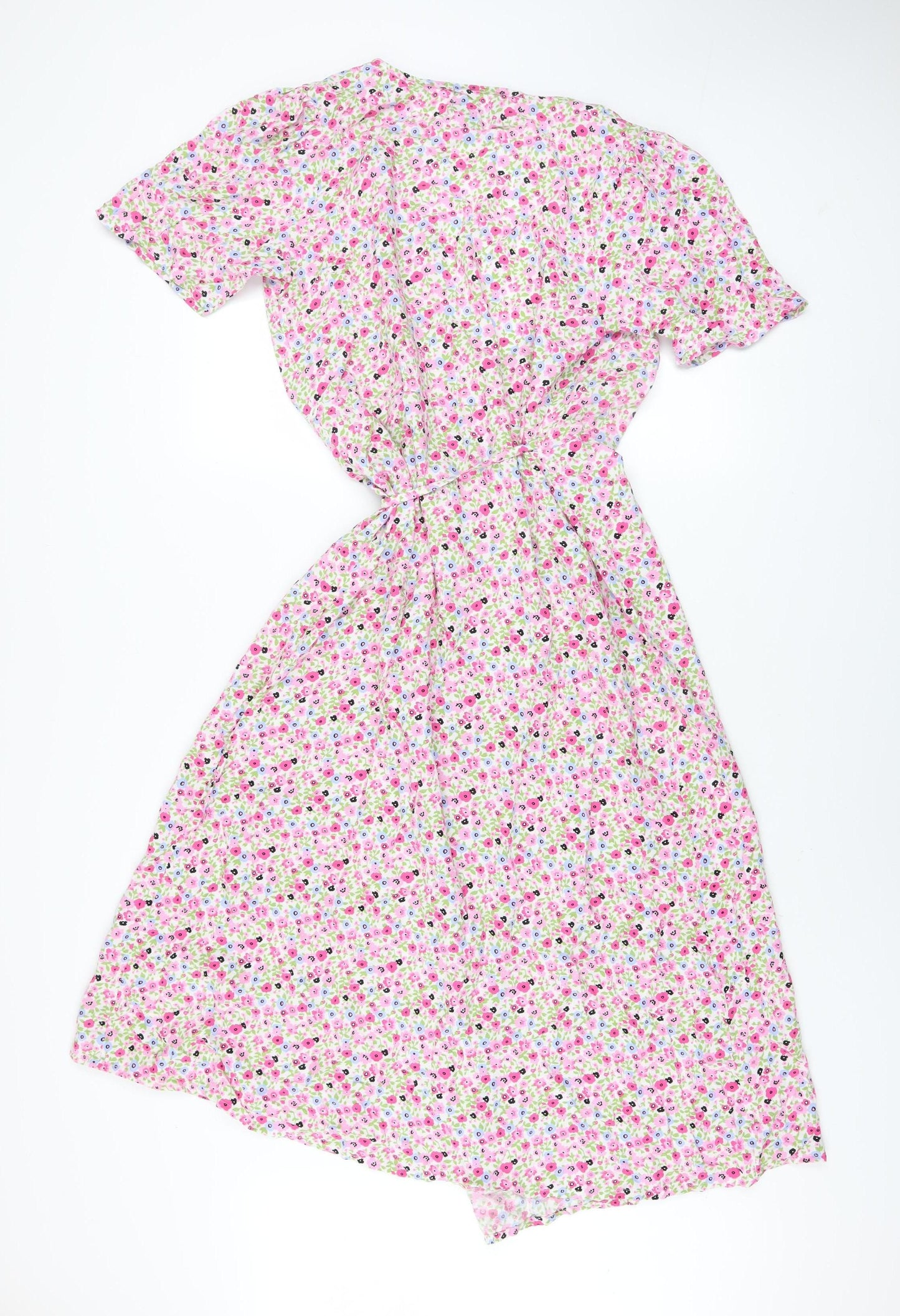 Pieces Women’s Multicoloured Floral Midi Wrap Dress M