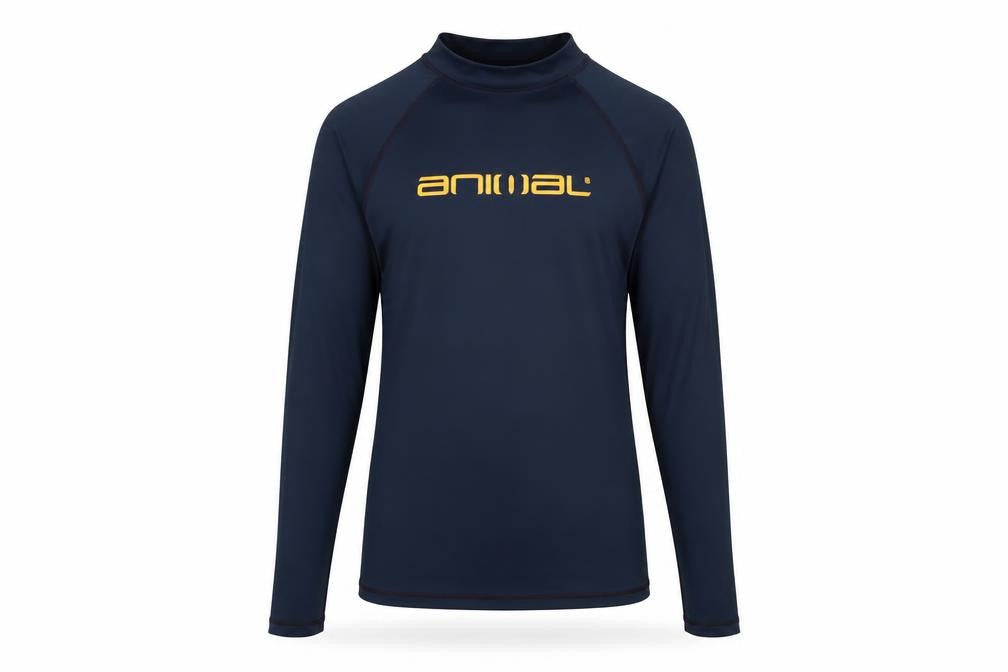 Animal Mens Blue XS Long Sleeve Rash Guard T-Shirt
