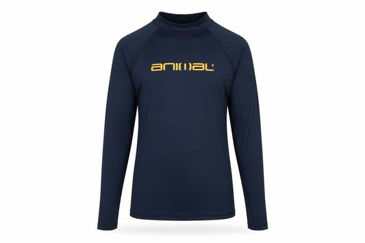 Animal Mens Blue XS Long Sleeve Rash Guard T-Shirt