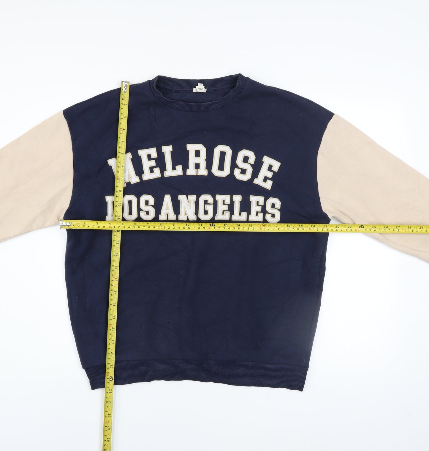 River Island Men's Blue Beige Melrose Los Angeles Sweatshirt XS