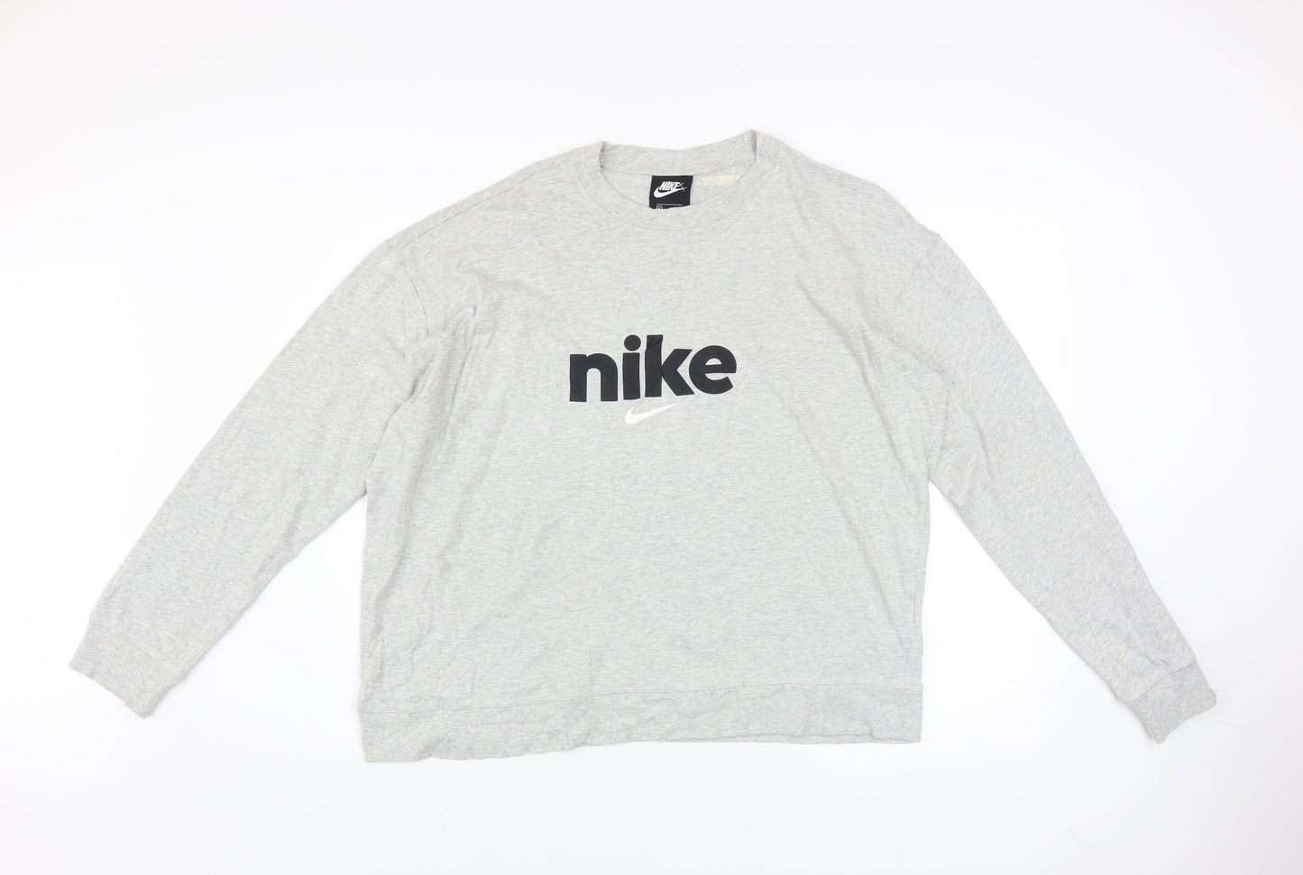 Nike Men's Grey XL Long Sleeve Cotton Crew Neck Sweatshirt