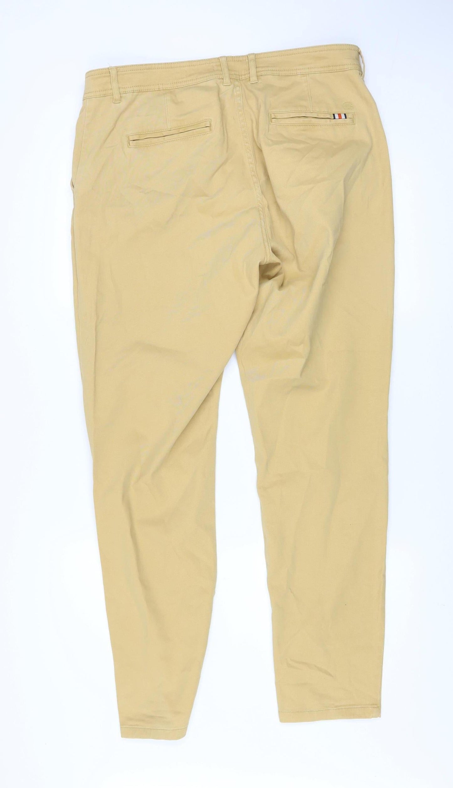 SoulCal & Co Men's Beige Chino Trousers Size L 34W x 32L Slim Fit Cotton