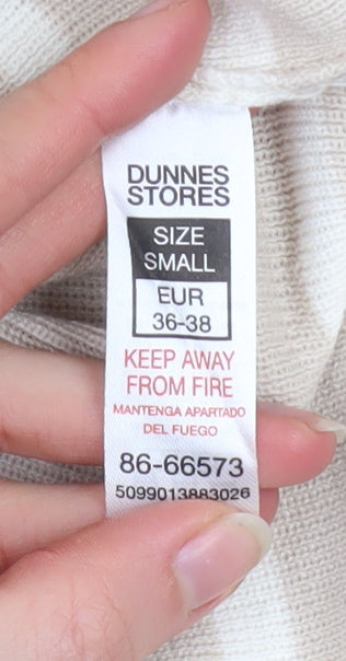 Dunnes Stores Men’s Beige Striped Collared Pullover Jumper Size S