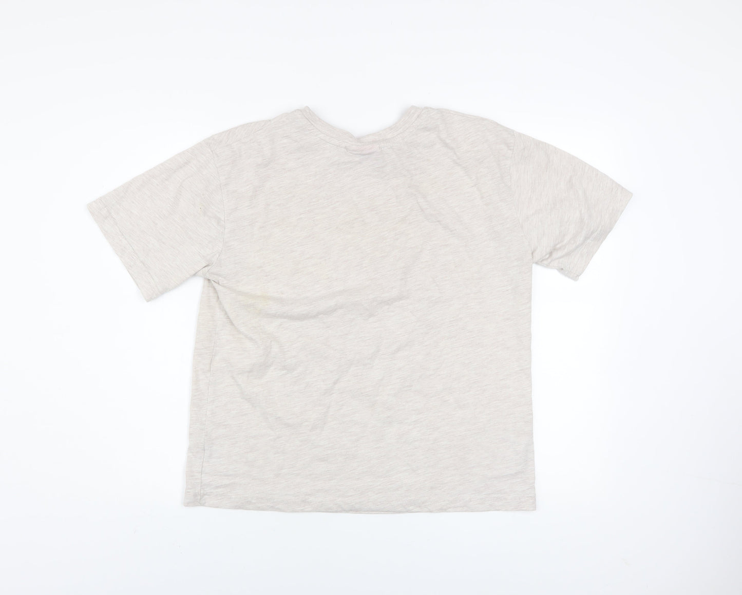 Coca-Cola Women Beige Christmas Santa T-Shirt Size 10 Short Sleeve