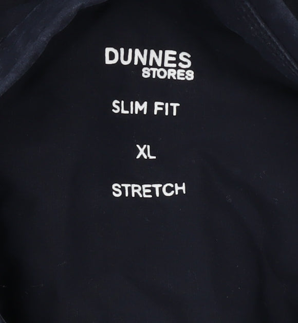 Dunnes Stores Men's Blue Slim Fit Stretch Cotton Long Sleeve Shirt XL
