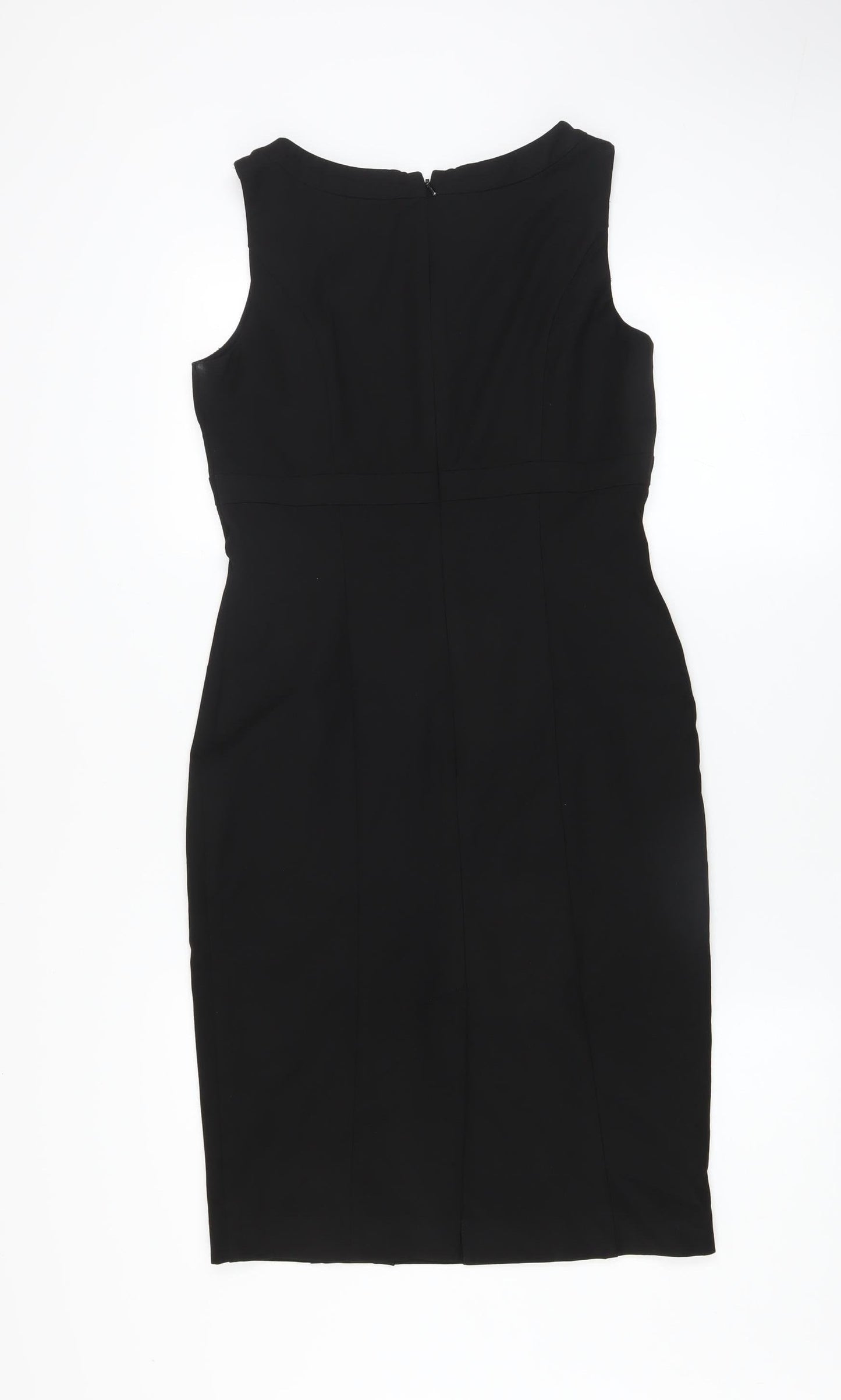 Oasis Women’s Black Size 10 Sheath Work Dress Sleeveless Knee Length
